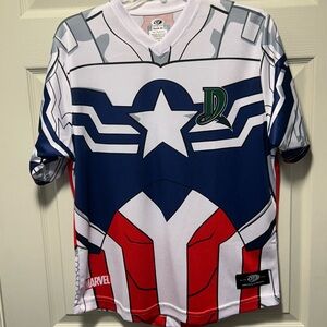 Dayton Dragons Marvel Defenders of the Diamond Baseball Jersey Youth XL MILB